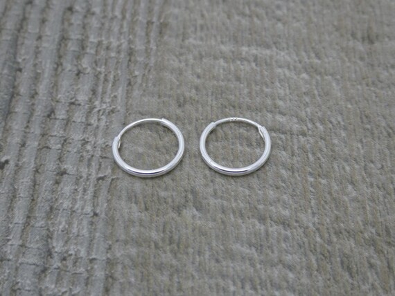New Elegant 925 Sterling Silver 1.1cm Hoop Earrin… - image 2