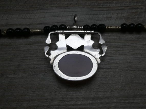 Vintage Sterling Silver Agate Pendant Hand Crafted in Atlas Mountains, Morocco View 5