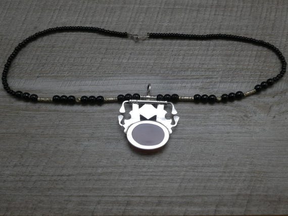 Vintage Sterling Silver Agate Pendant Hand Crafted in Atlas Mountains, Morocco View 4