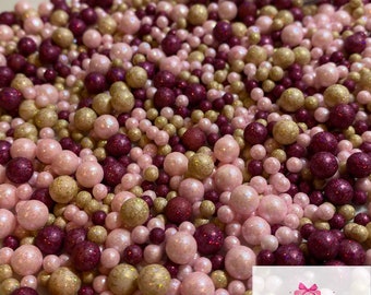 Cherry Blossoms Sprinkles Mix Luxury Sprinkles |Pink, Gold & Ivory Sprinkle Mix | Cupcake Sprinkles | Cookie Decorating | Cake Decorations