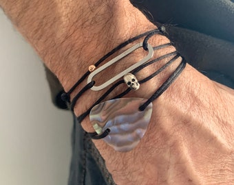 Bracelet cordon, anneau oval, bijou personnalisé pour homme, noeuds coulissants, bijou mixte, cadeau personnalisé homme, femme.