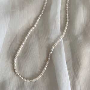 MOANA necklace, real freshwater pearl necklace, silver clasp image 1