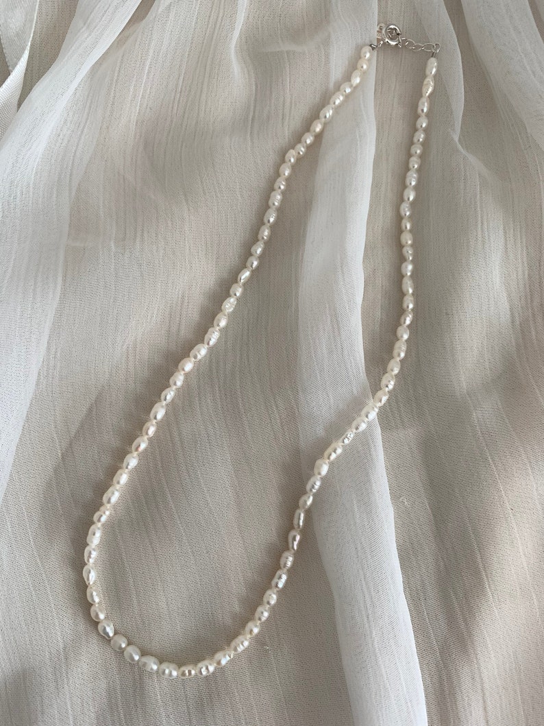 Collier MOANA, collier en véritable perle d'eau douce, fermoir en argent image 1
