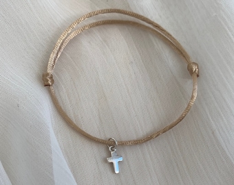 MARIA bracelet, Cord bracelet, 925 silver cross