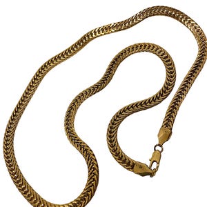 80s Vintage Gold Woven Chain Necklace