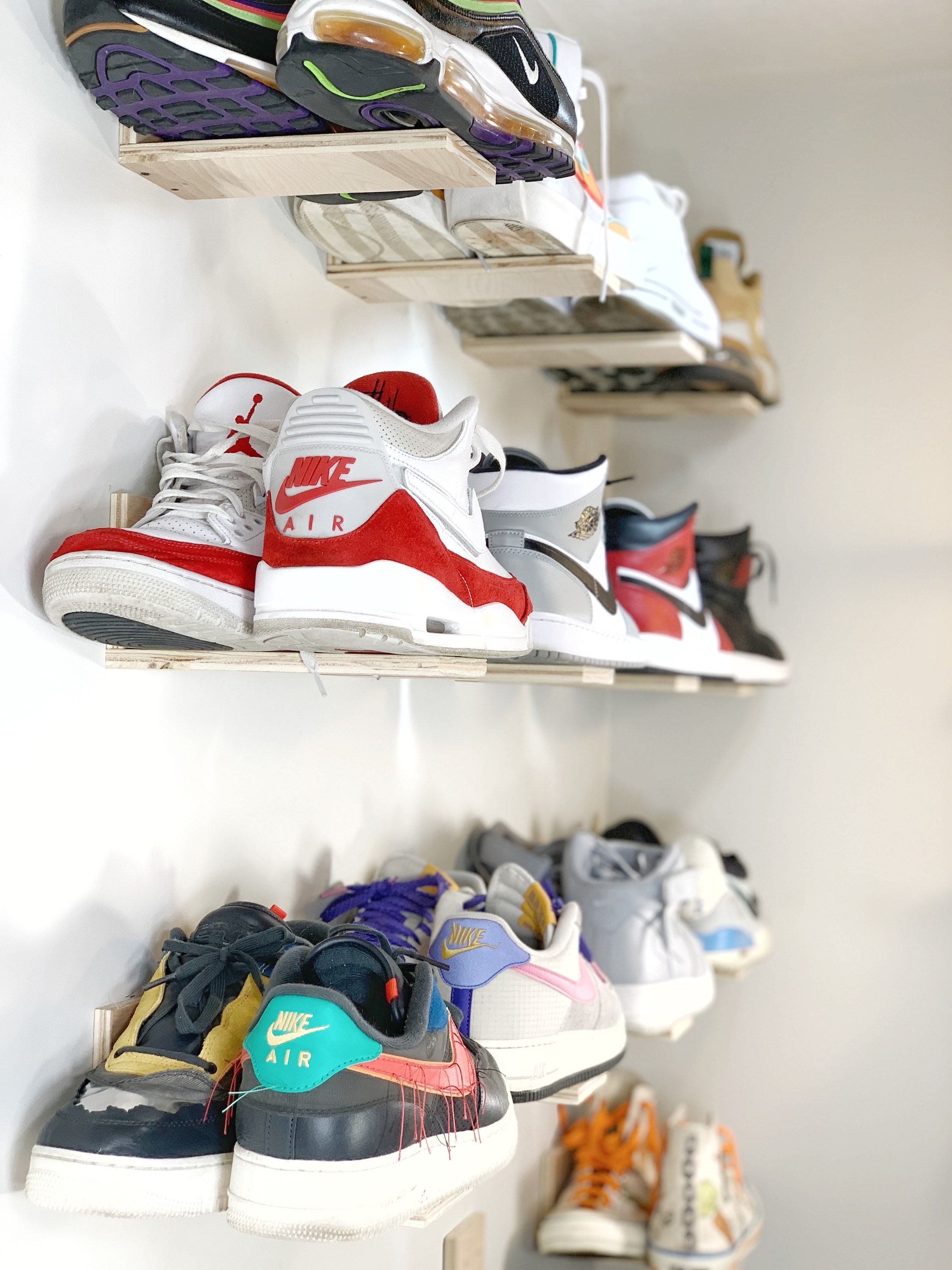 Shoe Shelves for Displaying Your Collection set of 6 Natural