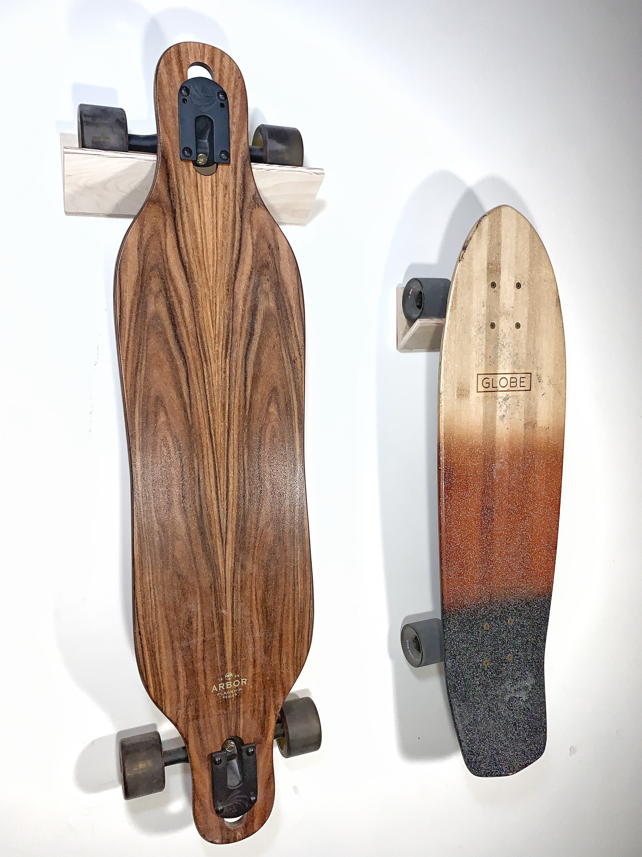 Skateboard and Longboard Hanger storage Natural Hardwood Etsy