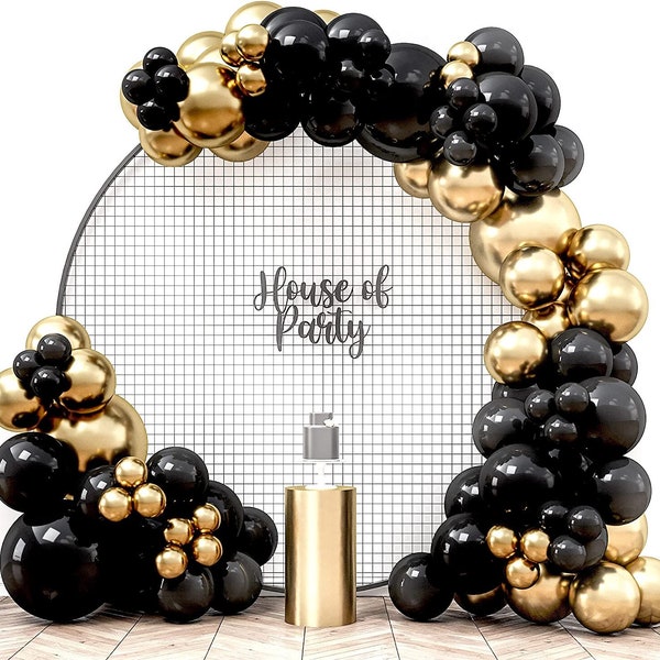 Black and Gold Balloon Arch Kit | 99Pcs Balloons Garland for Wedding, Graduation & New Year Party Decor