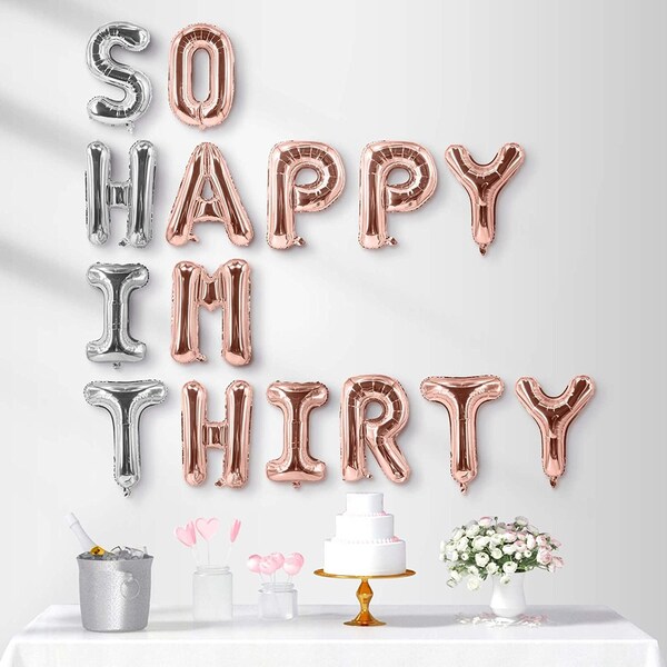 Rose Gold Happy Birthday Balloons - Etsy