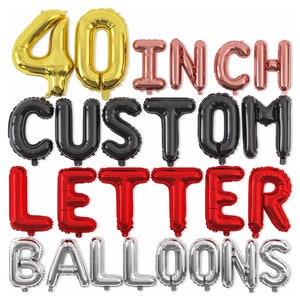 Balões de letras jumbo de 40 polegadas, balões de folha personalizados, frase personalizada, palavras, banner de balões de dizeres, balão grande para aniversário