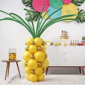 Kit de ballons ananas - 64 pcs ballons ananas pour Luau tropical, décorations de fête Aloha, fête d'été hawaïenne