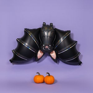 Bat Foil Balloon | 40 Inch Large Cute Bat Mylar Balloon for Witch & Spooky Halloween Party Decorations