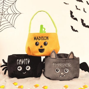Süßes oder Saures Tasche | Trick-or-Treat-Eimer | Halloween-Eimer | Personalisierter Halloween Süßigkeiten Korb | Kürbis-Halloween-Dekor | Geschenk für Kind