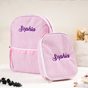 Sac à dos personnalisé pour enfant, sac brodé pour tout-petit, cadeaux de rentrée des enfants, cartable d'école personnalisé avec nom, jolie boîte à lunch