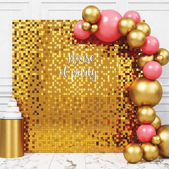 Hot Pink Shimmer Wall Backdrop Pack of 36 Square Sequin Wall Panels for  Anniversary, Birthday & Bachelorette Party Decorations 