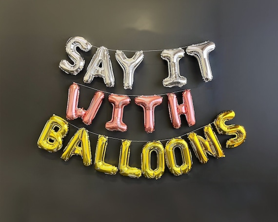 16 inch gold letter balloons discount