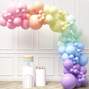 Pastel Rainbow Balloon Garland Kit Rainbow Balloon Arch 