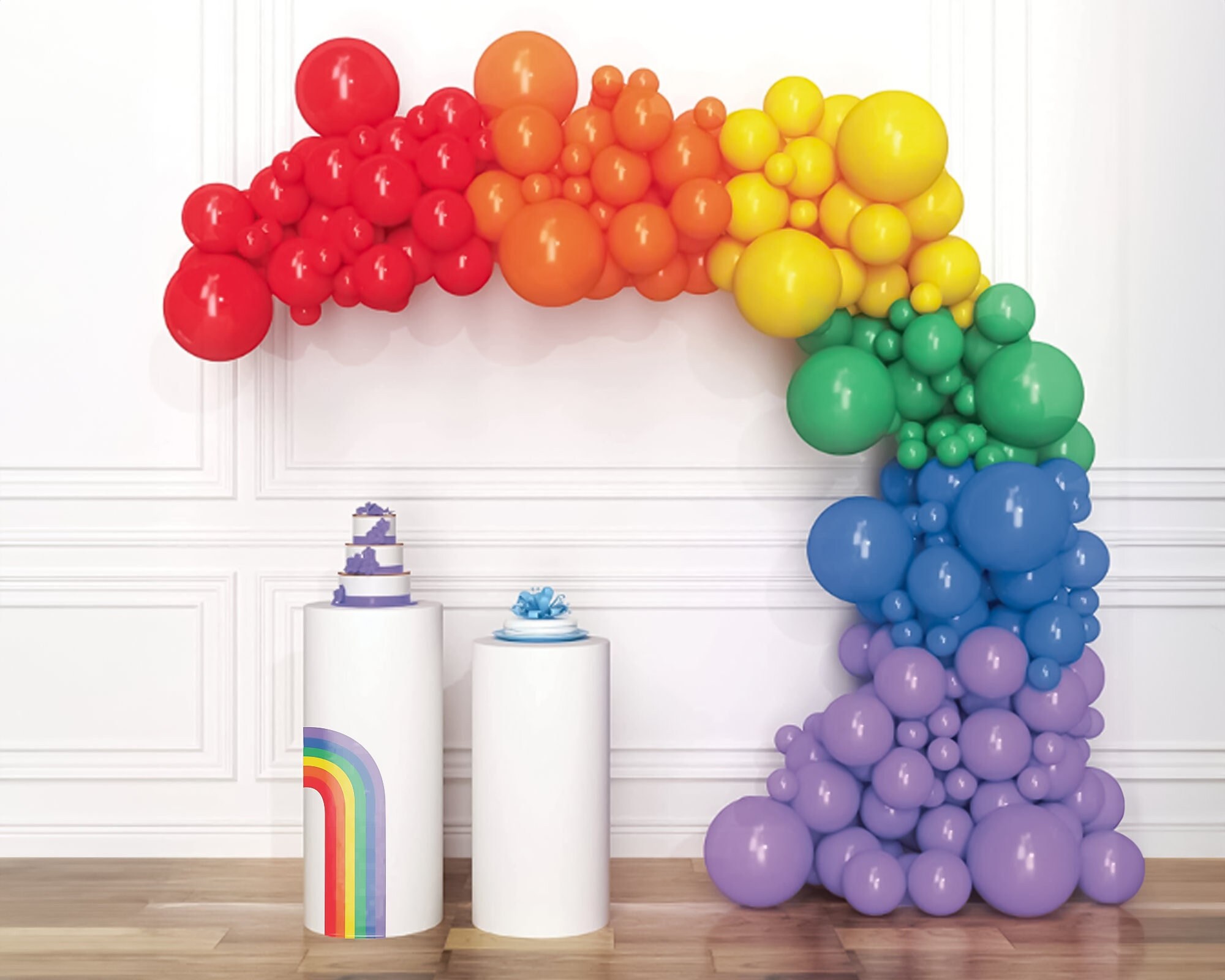 Rainbow balloon sale garland