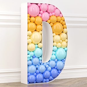 3ft Mosaic Letters for Balloons | Pre-Cut D Marquee Letter | Mosaic Name Letters | Balloon Letter Frame for Birthday Party Decorations