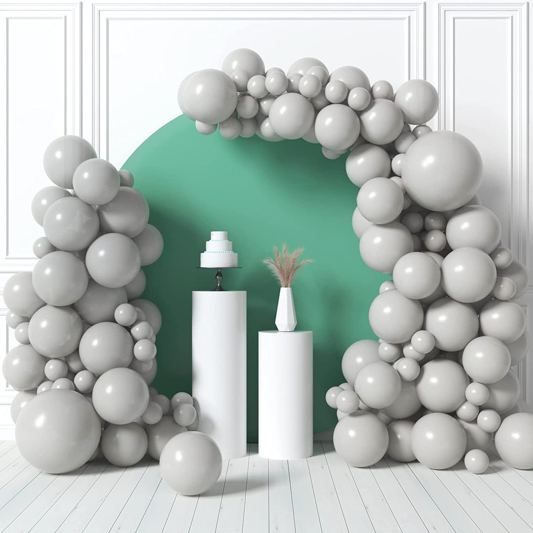 Pastel Gray Balloons - Grey Balloon Garland, 5/12/18 Inch Grey Balloons ...