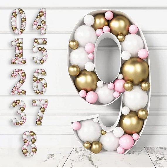 Buy Mosaic Numbers for Balloons 4ft Marquee Numbers Pre-cut Light up 4 Feet  Tall Balloon Number Frame, 6 Mosaic Cardboard Numbers for Birthday Online  in India 