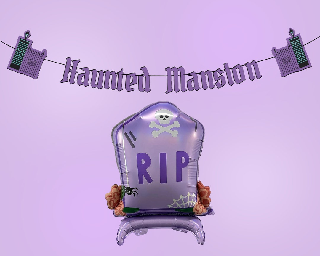 Halloween Cardstock Banner Haunted Mansion Paper Banner With Etsy