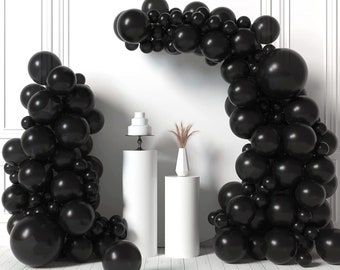 Black Balloons Arch Kit | 89Pcs Balloon Garland for Baby Shower, Wedding, New Year, Graduation & Birthday Party Decor