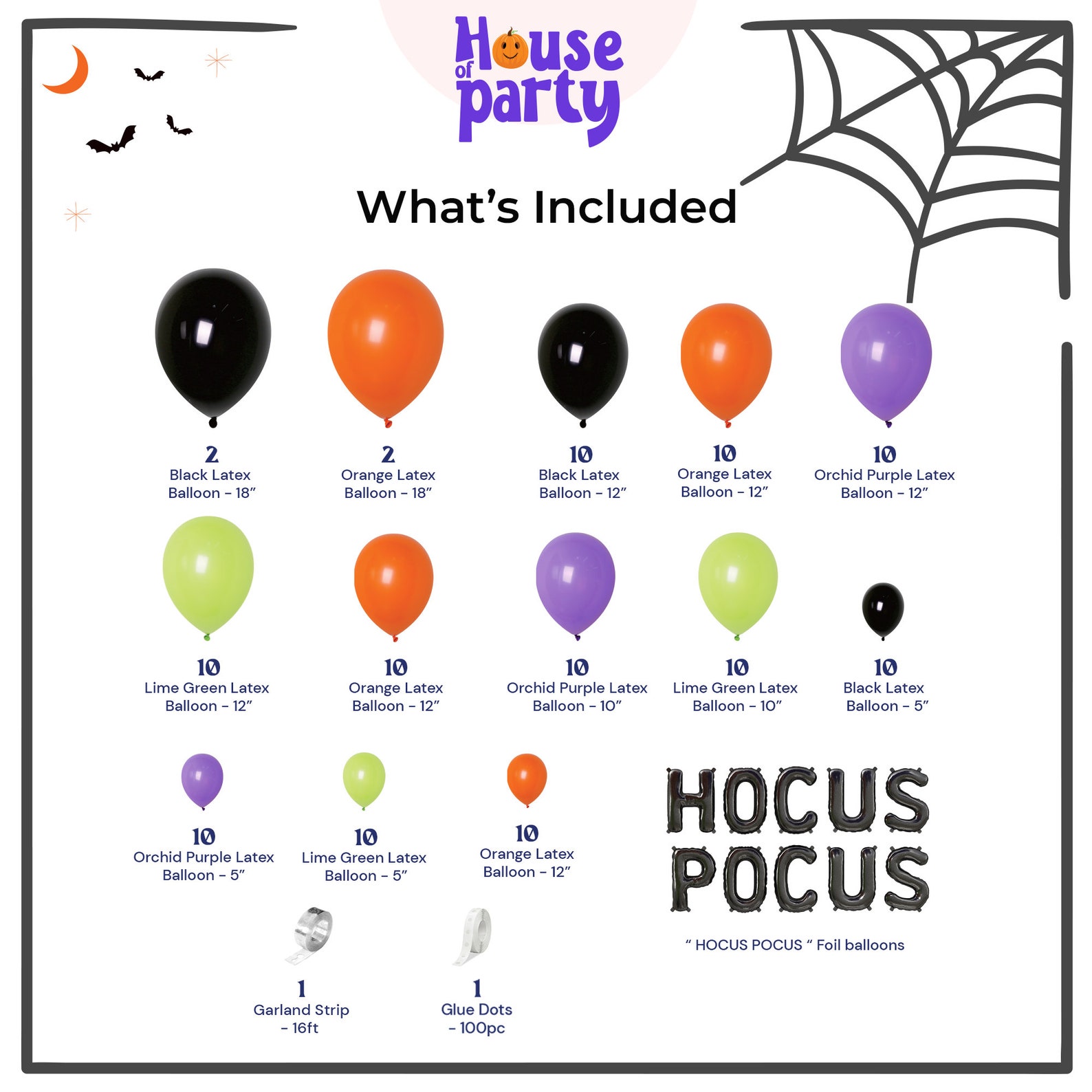 Halloween Balloon Arch Kit 110 Pcs Hocus Pocus Balloons Etsy