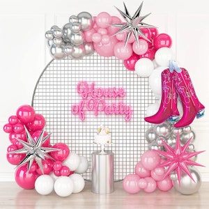 Pink Cowgirl Balloon Garland | 99Pcs Last Rodeo Balloons Arch Kit With Foil Boots Balloon for Nashville Bachelorette Party