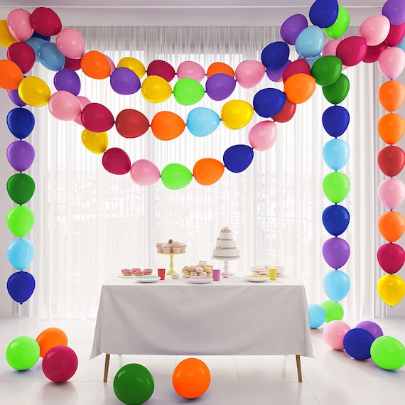 Rainbow Link Balloons 100 Pcs 12 Inch Red Orange Yellow Green