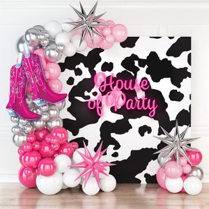 Pink Cowgirl Balloon Garland | 99Pcs Last Rodeo Balloons Arch Kit With Foil Boots Balloon for Nashville Bachelorette Party Cyber Party Decor
