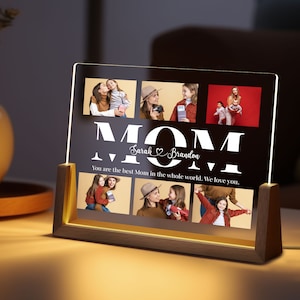 Personalized Photo Night Light Mother&#39;s Day Gift for Mom, Acrylic LED Light, Home Decoration