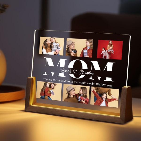Personalized Photo Night Light Mother's Day Gift for Mom, Acrylic LED Light, Home Decoration