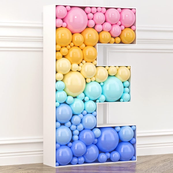 3ft Mosaic Letters for Balloons | Pre-Cut E Marquee Letter | Mosaic Name Letters | Balloon Letter Frame for Birthday Party Decorations