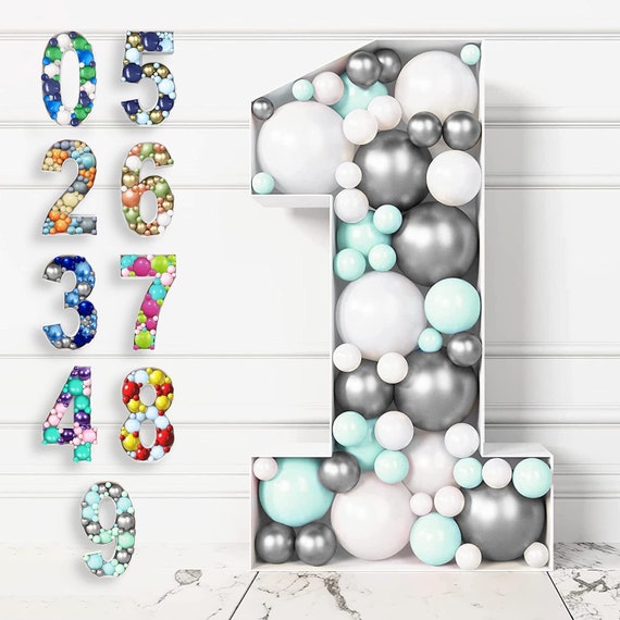5FT Mosaic Number for Balloons, Giant Mosaic Balloon Frame for Party Decor,  Marquee Light up Number, Large Cardboard Number Letters for Birthday Party  decoration, Balloon Art Kits Number Balloon 5 