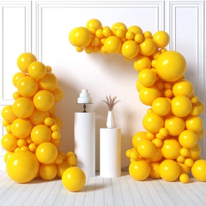 Yellow Balloon Garland Kit - Matte Yellow Balloons Arch Kit | 5/12/18 Inch Lemon Balloons for Sunflower, Minion, Bee Theme and Summer Party