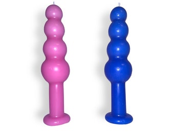 Sex Toy CANDLE, shaped novelty vegan unscented candle, bubble wand candle.