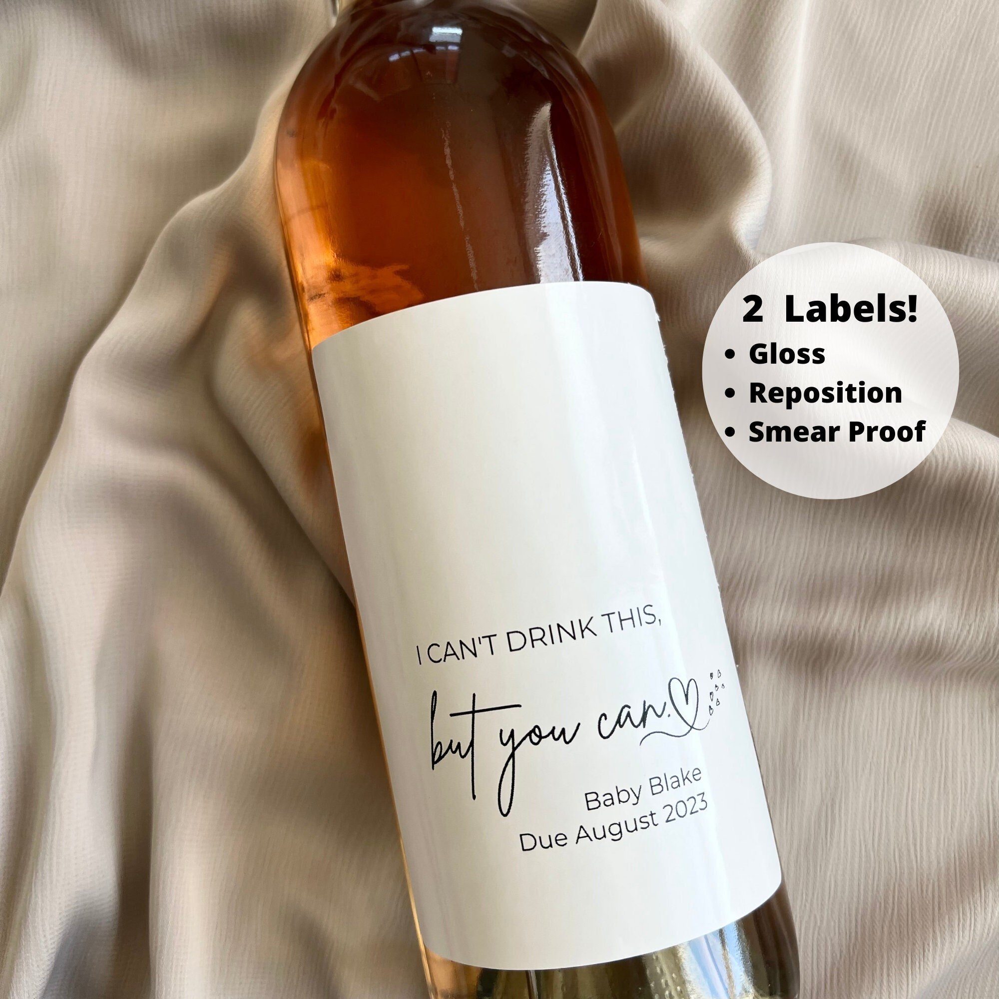 I Can't Drink This but You Can Wine Label Pregnancy Etsy