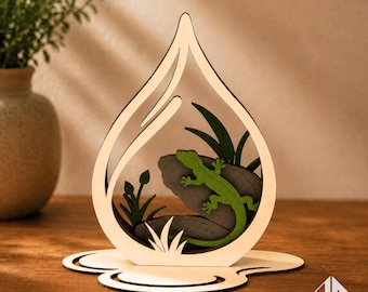 Archivo láser multicapa – Decoración de mesa Quiet Meadow | Diseño de madera de 4 capas | DXF/SVG | Contrachapado de 3 mm | 180 mm