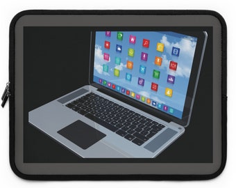 Customizable Neoprene Laptop Sleeve, Water Resistant, Dual Zipper