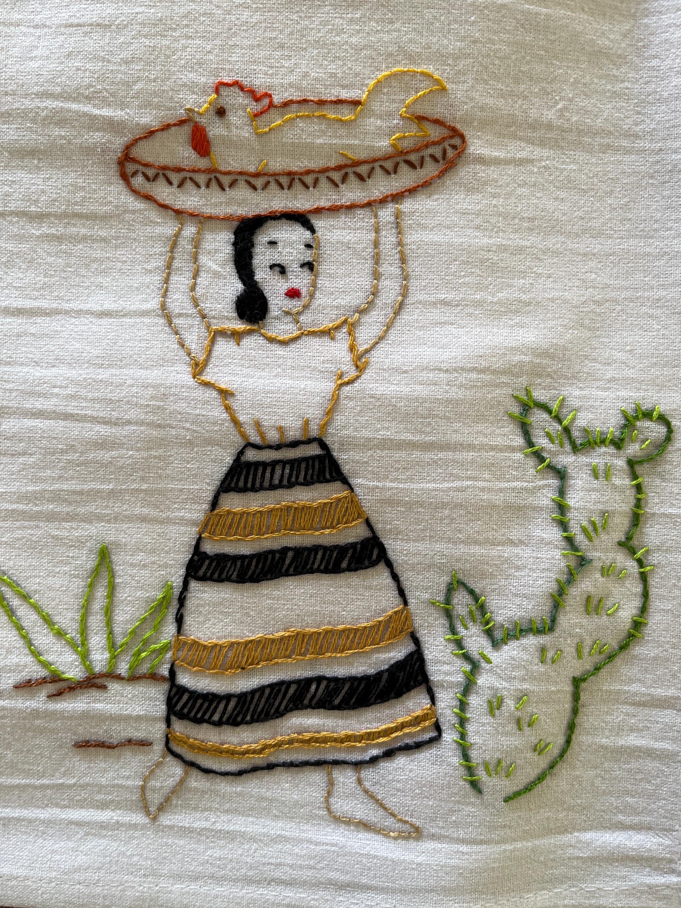 Down In Mexico Linen Embroidered Flares