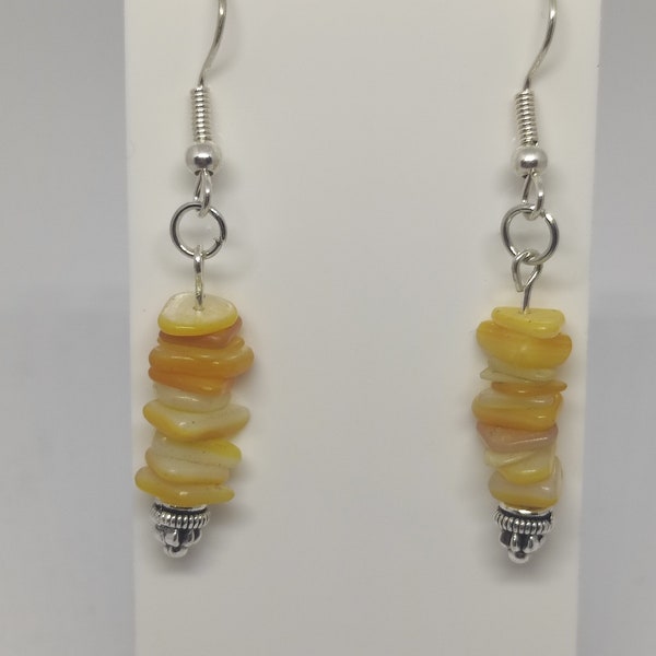 Boucles d'oreilles chips Agate jaune