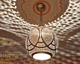 Moroccan Pendant Light Pear Open Bottom, Hanging Lamp shade ceiling fan light fixture,Chandelier Lampshades Lighting New Home Decor Lighting