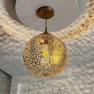 Moroccan Pendant Light, Ceiling Pendant Lamp Brass Moroccan Fixture Lampshades Lighting Decor, Hanging Lamp, Bohemian Decor