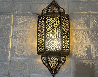 Brass Wall sconce, traditional sconce, moroccan Light, moroccan sconce, sconce lamp, wall Light, brass sconce, moroccan mosaic lighting