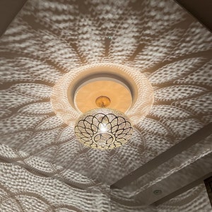 Moroccan Pendant Light, Moroccan Light Fixture Lamp, Pierced Ceiling Light,chandelier Pendant Lighting, Lamp Shade Ceiling Gold Brass Finish
