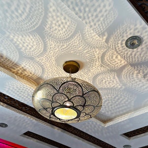 Amazing Moroccan Brass Pendant Light, Moroccan Ceiling Light Fixture, Modern Chandelier Lighting,Decorative Ceiling Lamp,Hanging Dining Lamp