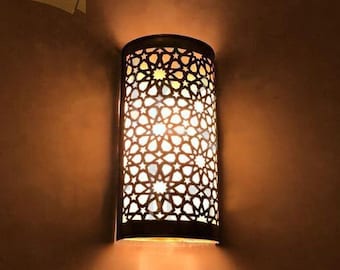 Moroccan Wall Lamp, Brass Wall Sconce, Wall Lights ,Wall decor Bedside , Farmhouse Wall Lamp , Lighting Fixture, Interior Lighting