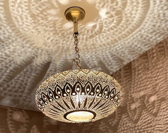 Pendant Light, Moroccan Ceiling Lamp, Decorative Light Shades, Ceiling Light Fixture,  Handmade Engraved Brass Lamp New Home Decor Lighting