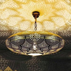 Amazing Moroccan Brass Pendant Light, Moroccan Ceiling Light Fixture, Modern Chandelier Lighting,Decorative Ceiling Lamp,Hanging Dining Lamp